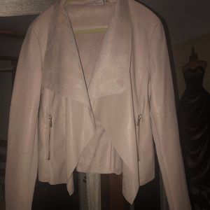 Blush Leather Cropped Jacket